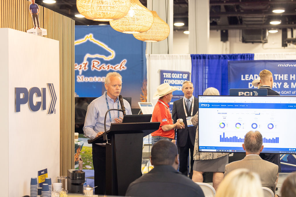 Brian McGrath, Chief Information Officer, addressing the audience at the National Postal Forum (NPF) in Nashville, Tennessee, recently.